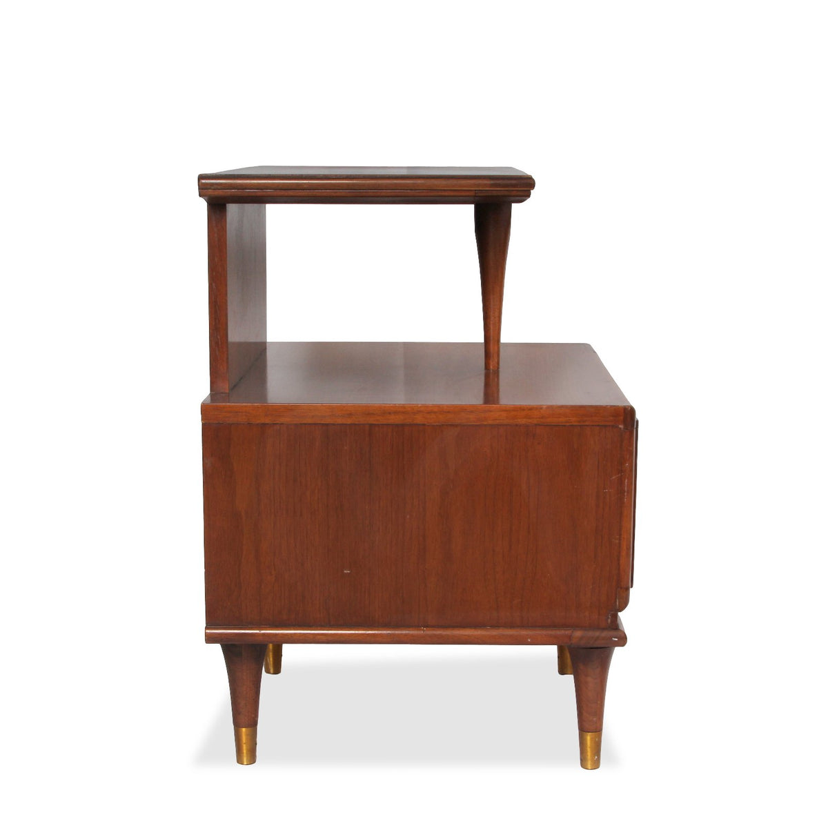 Kent Coffey Continental Mid-Century Walnut Nightstand, Pair of