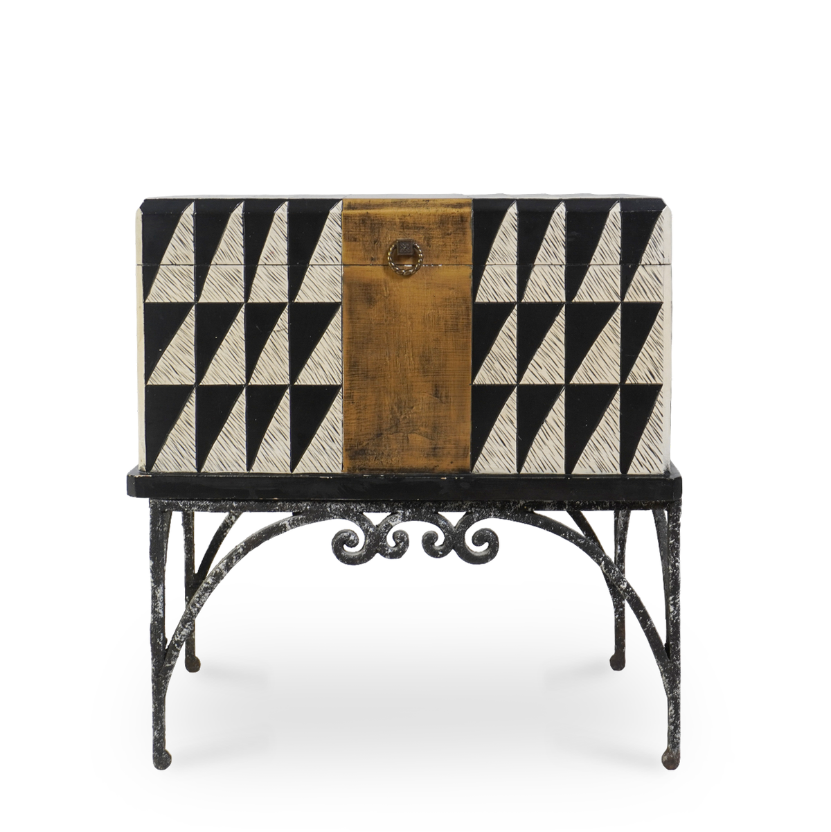 Maitland Smith Post Modern End Table or Storage Trunk