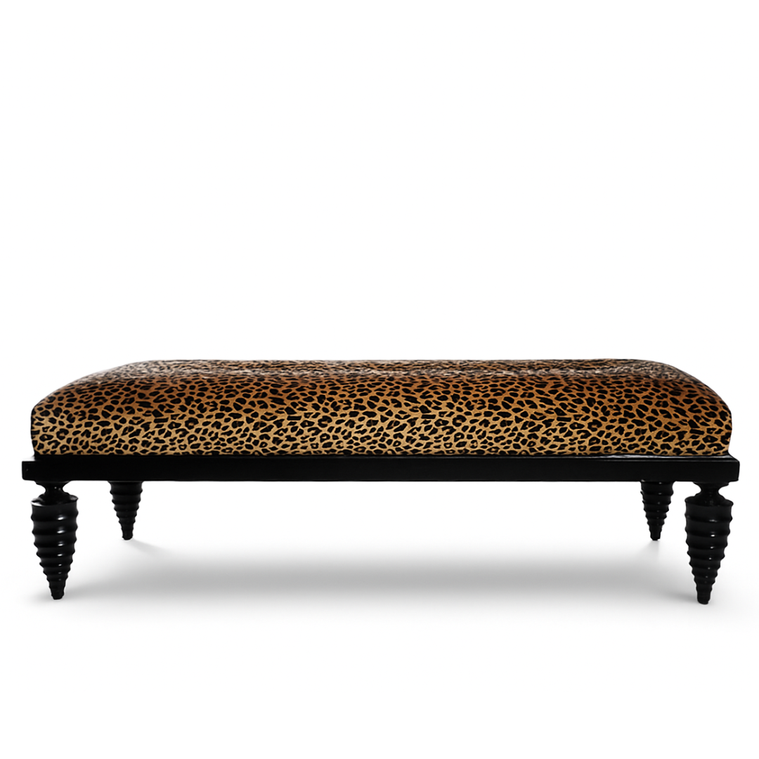 Marbello Design Leopard Bench with Spindle Legs