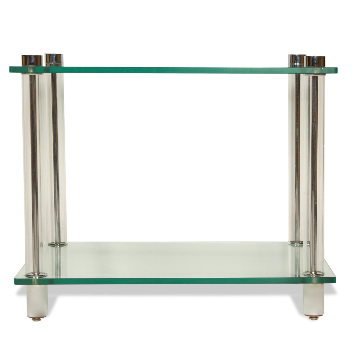 Mason-Art Modern Two-Tier Chrome and Glass Side Table
