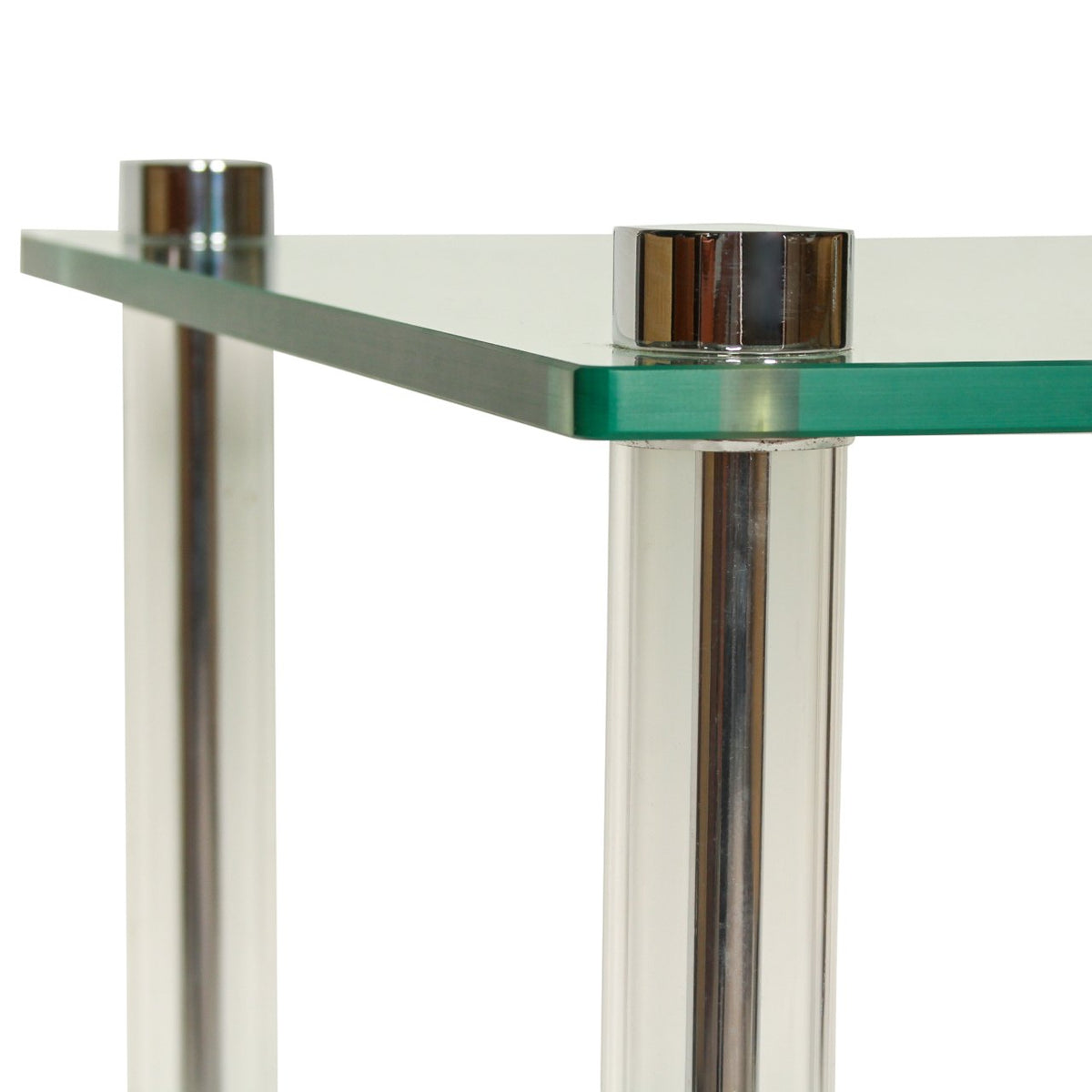 Mason-Art Modern Two-Tier Chrome and Glass Side Table