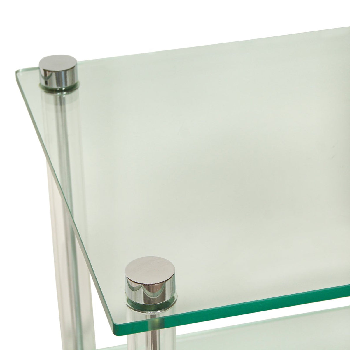Mason-Art Modern Two-Tier Chrome and Glass Side Table