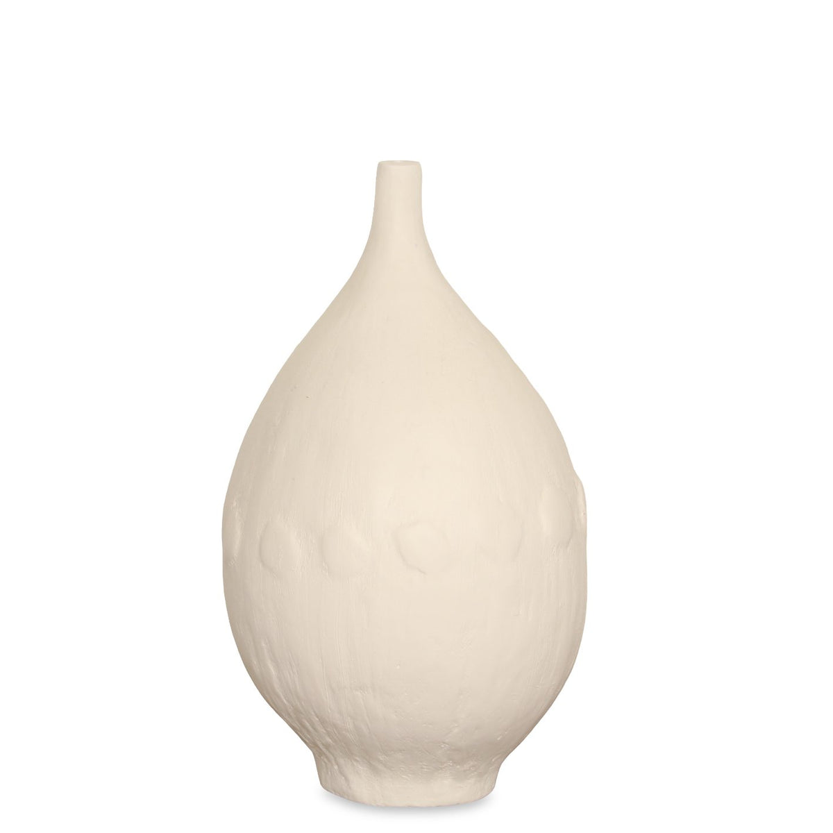 Modernist Urn-White Plaster & Modernist Vase-White Plaster, Set of 2