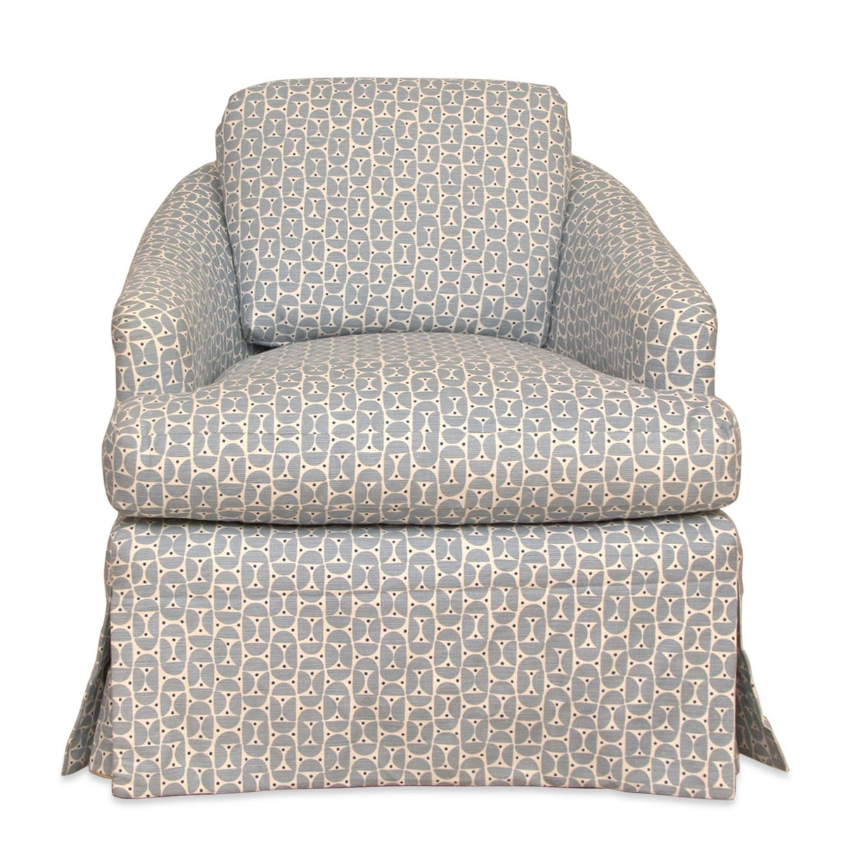 Newly Upholstered with Schumacher #177361 Upholstery Transitional Bucket Chair Blue