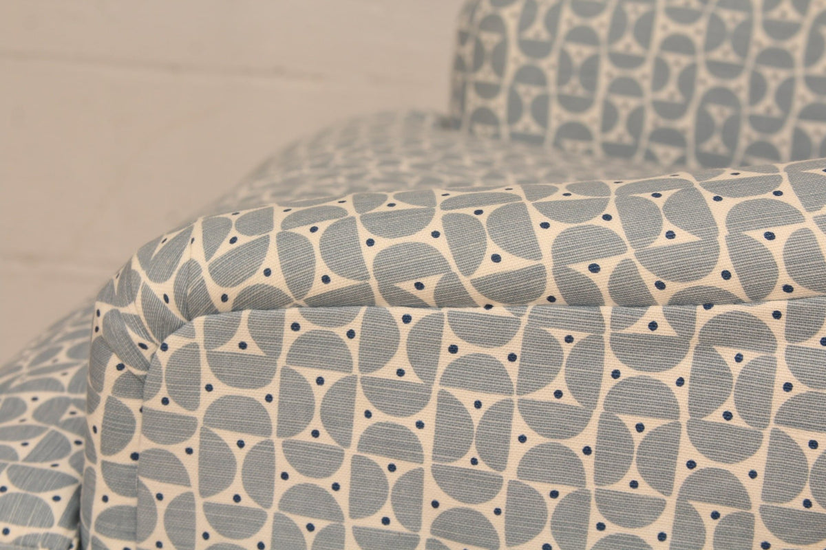 Newly Upholstered with Schumacher #177361 Upholstery Transitional Bucket Chair Blue