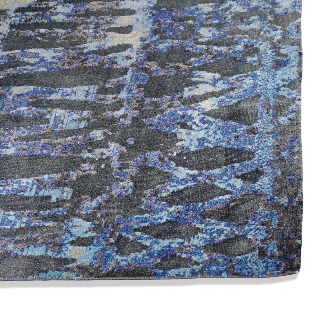 Obeetee Opulence Cilia Blues Hand-Knotted Carpet (8 ft x 10 ft)