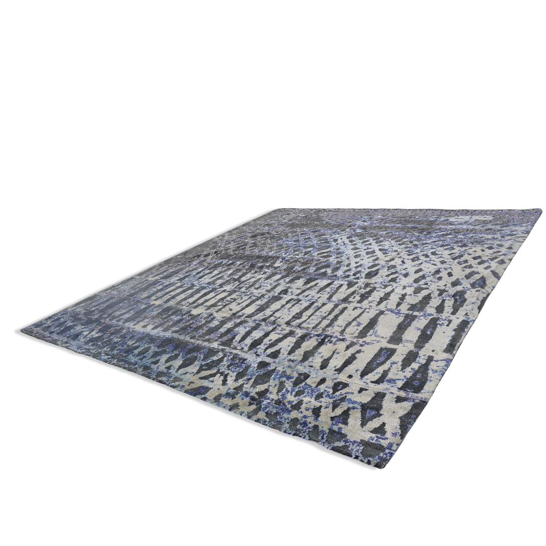 Obeetee Opulence Cilia Blues Hand-Knotted Carpet (8 ft x 10 ft)