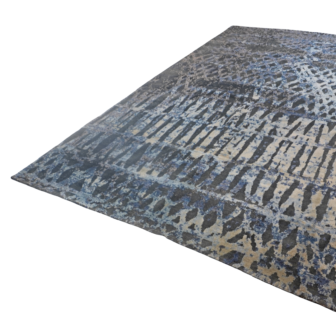 Obeetee Opulence Cilia Blues Hand-Knotted Carpet (8 ft x 10 ft)
