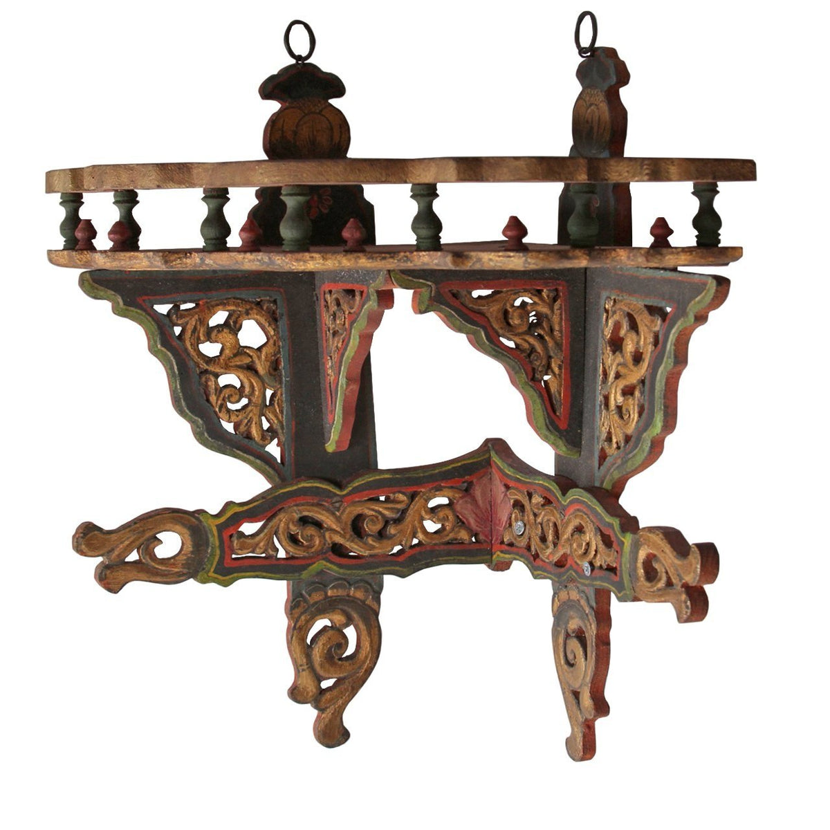 Pair of Antique Jharokha Style Corner Shelves
