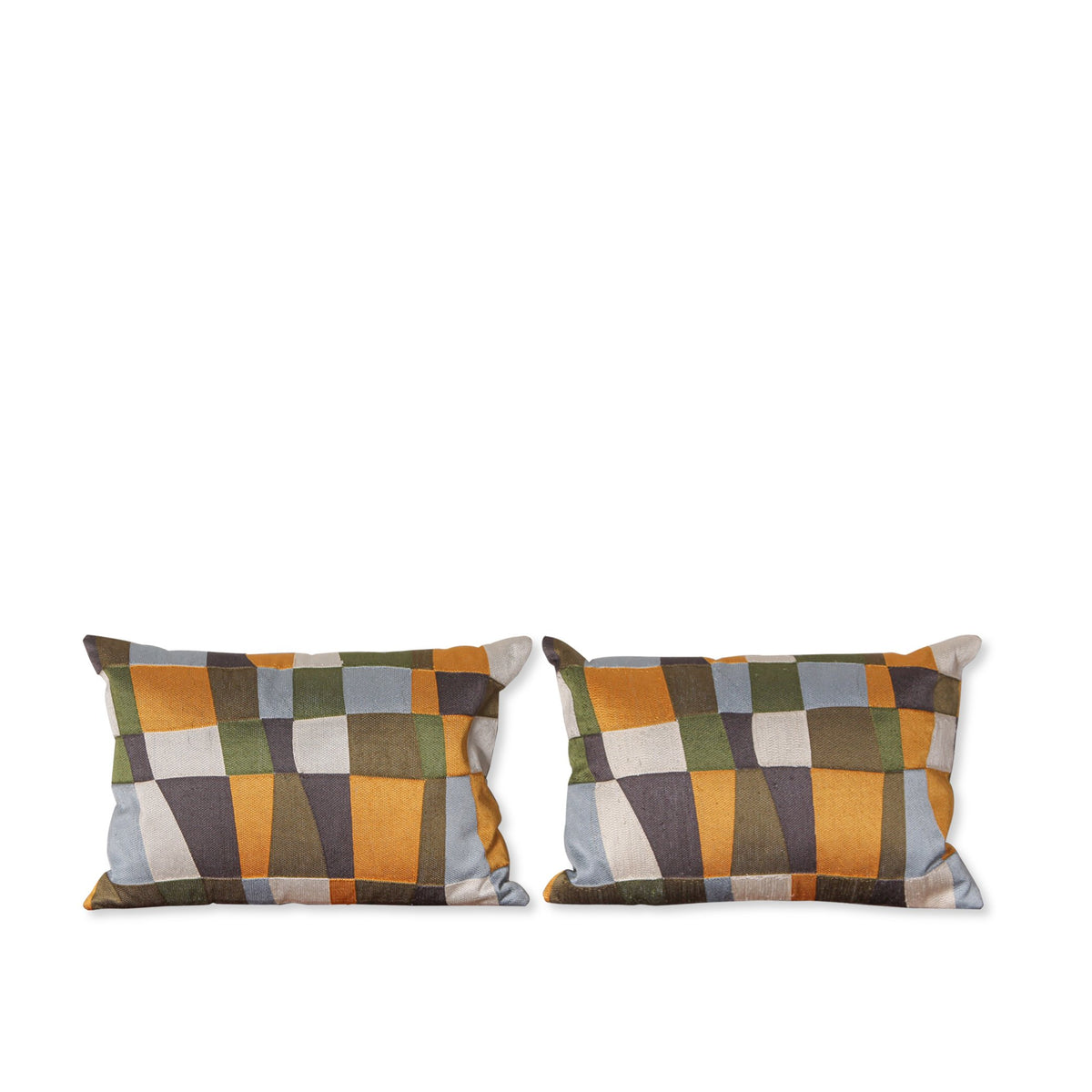 Pair of Patched Lumbar Pillows from R&B