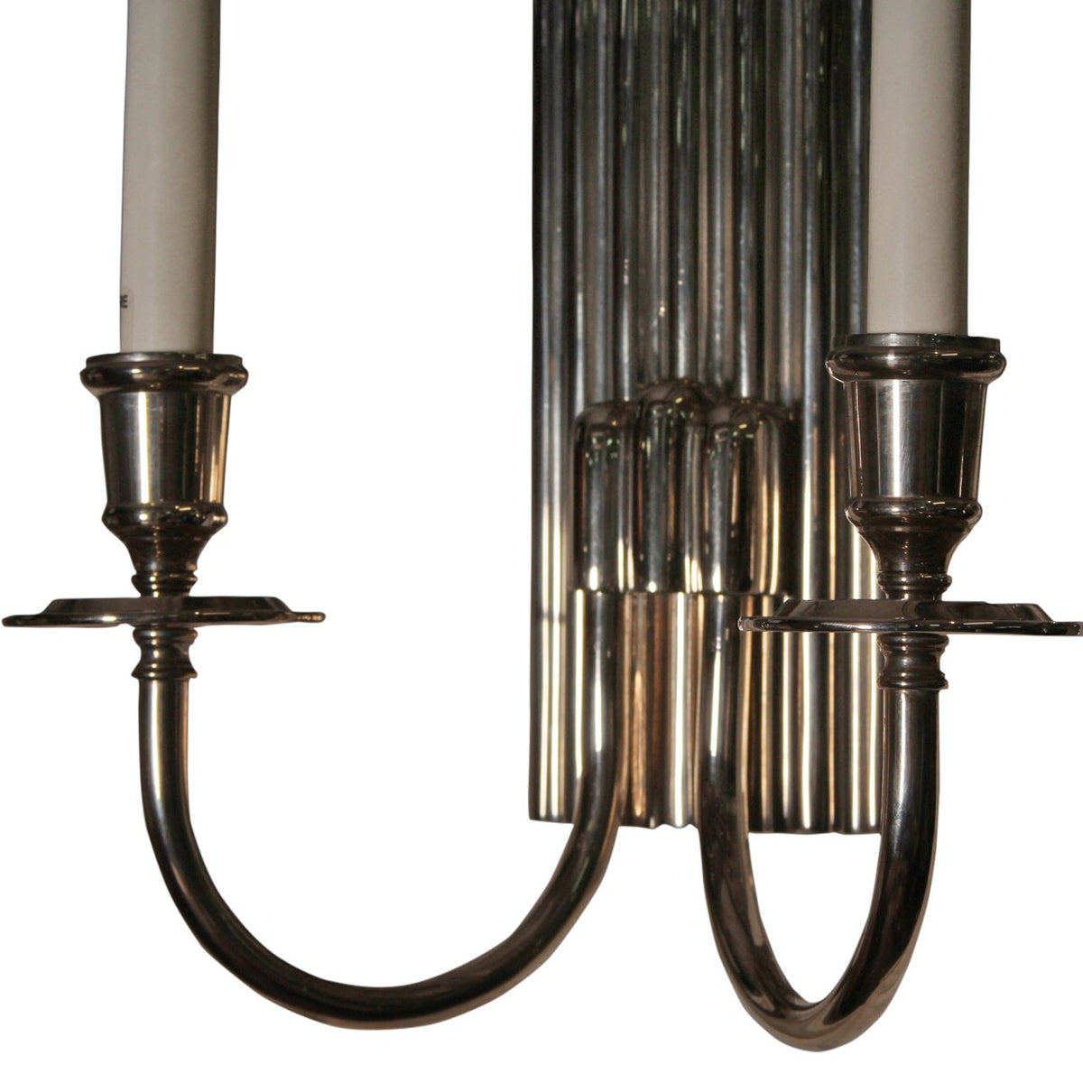 Pair of Vintage Nickel Plated Sconces