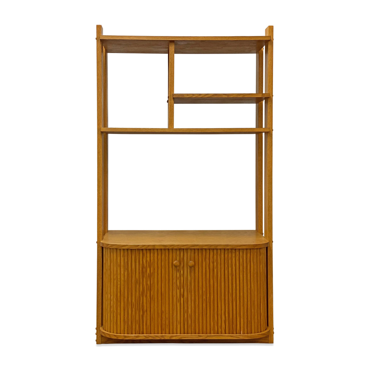 Pair of Vintage Tambour Highboard Shelving Units