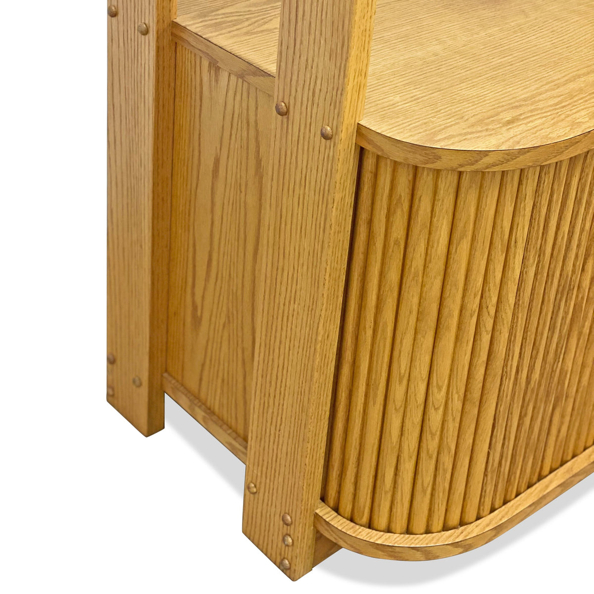 Pair of Vintage Tambour Highboard Shelving Units