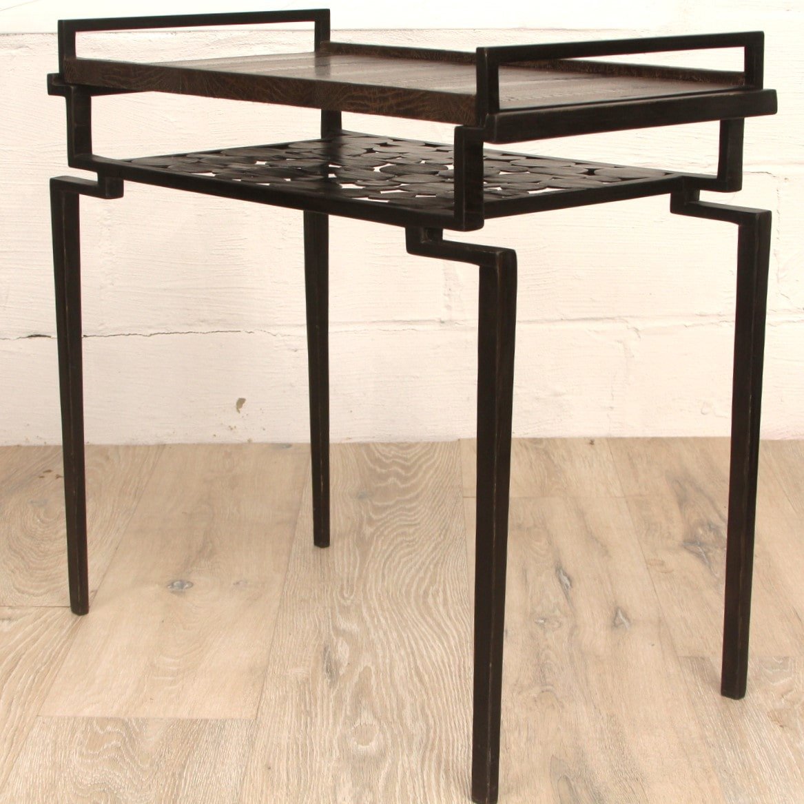 R & Y Augousti Tray Side Table with Snakeskin Tray
