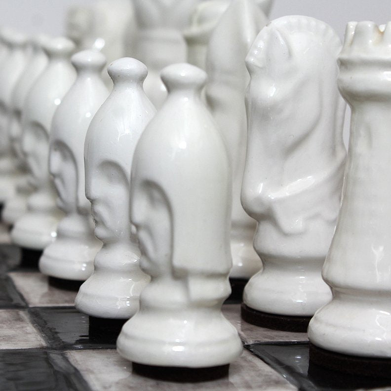 Raku Ceramic Chess Set with Board