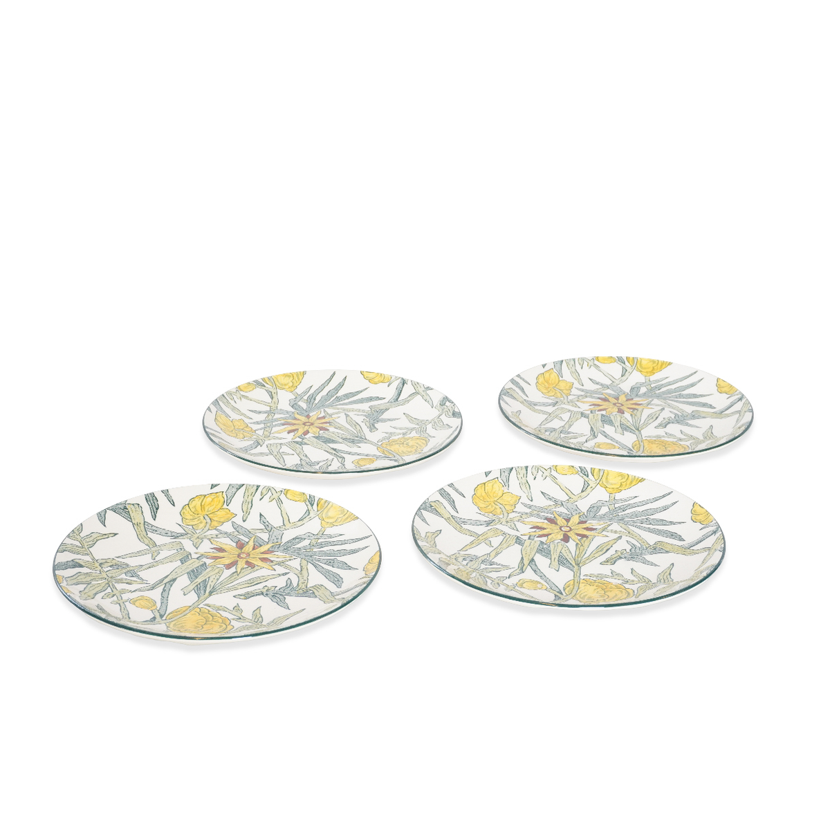 Rare Tiffany & Co. ‘Yellow Flowers’ Salad Plates, Set of 4