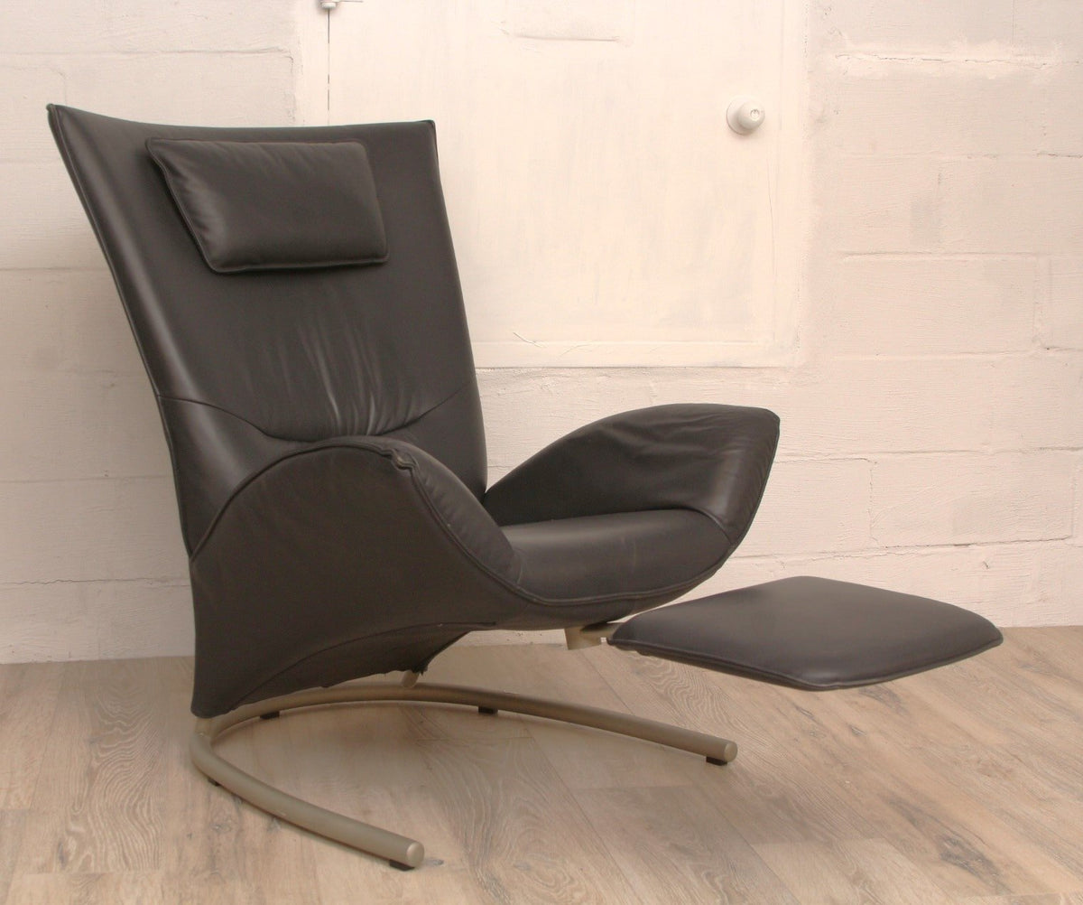 Rolf Benz Armchair with Hidden Footrest