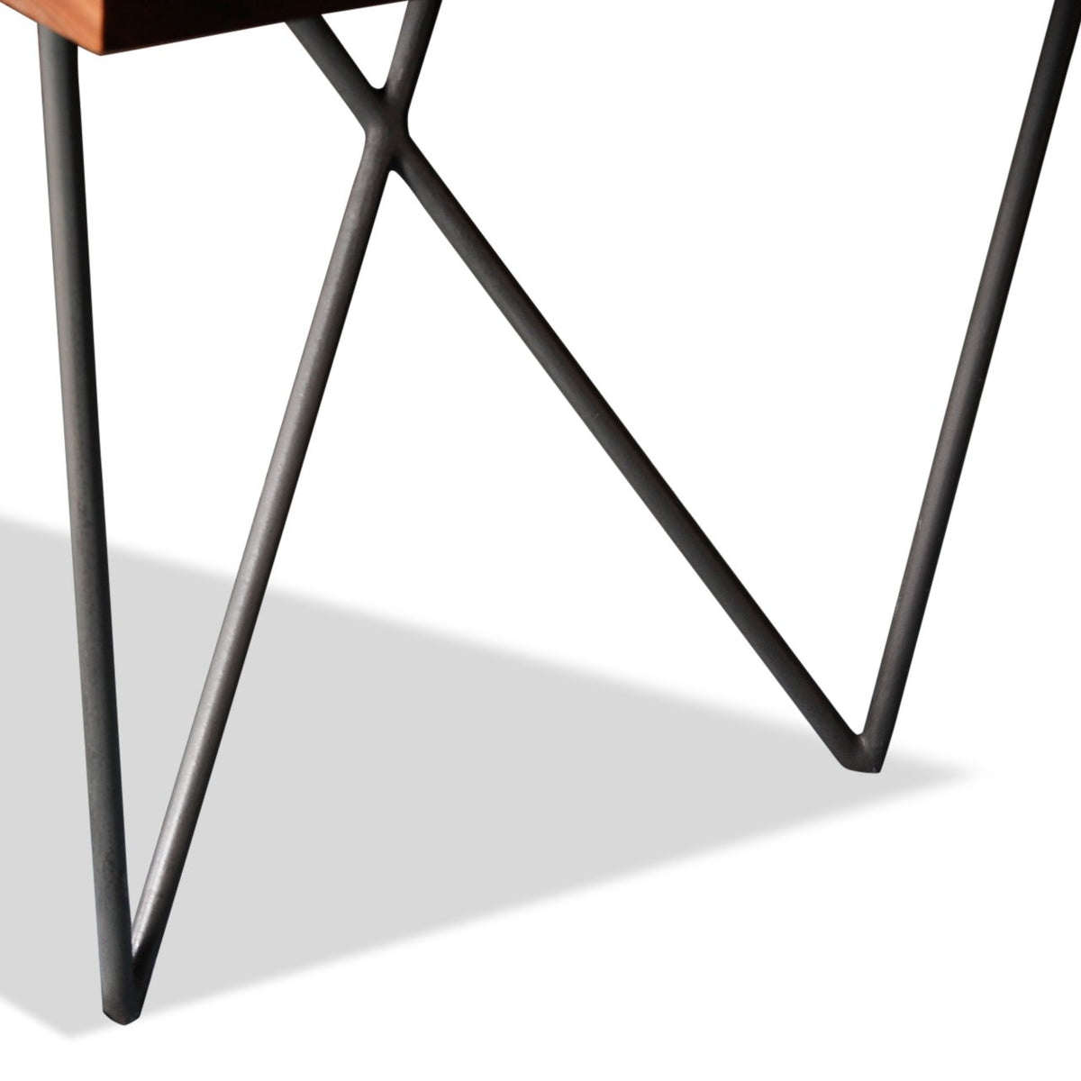 Solid Thick Walnut Block Top Dining Table on Hairpin Legs