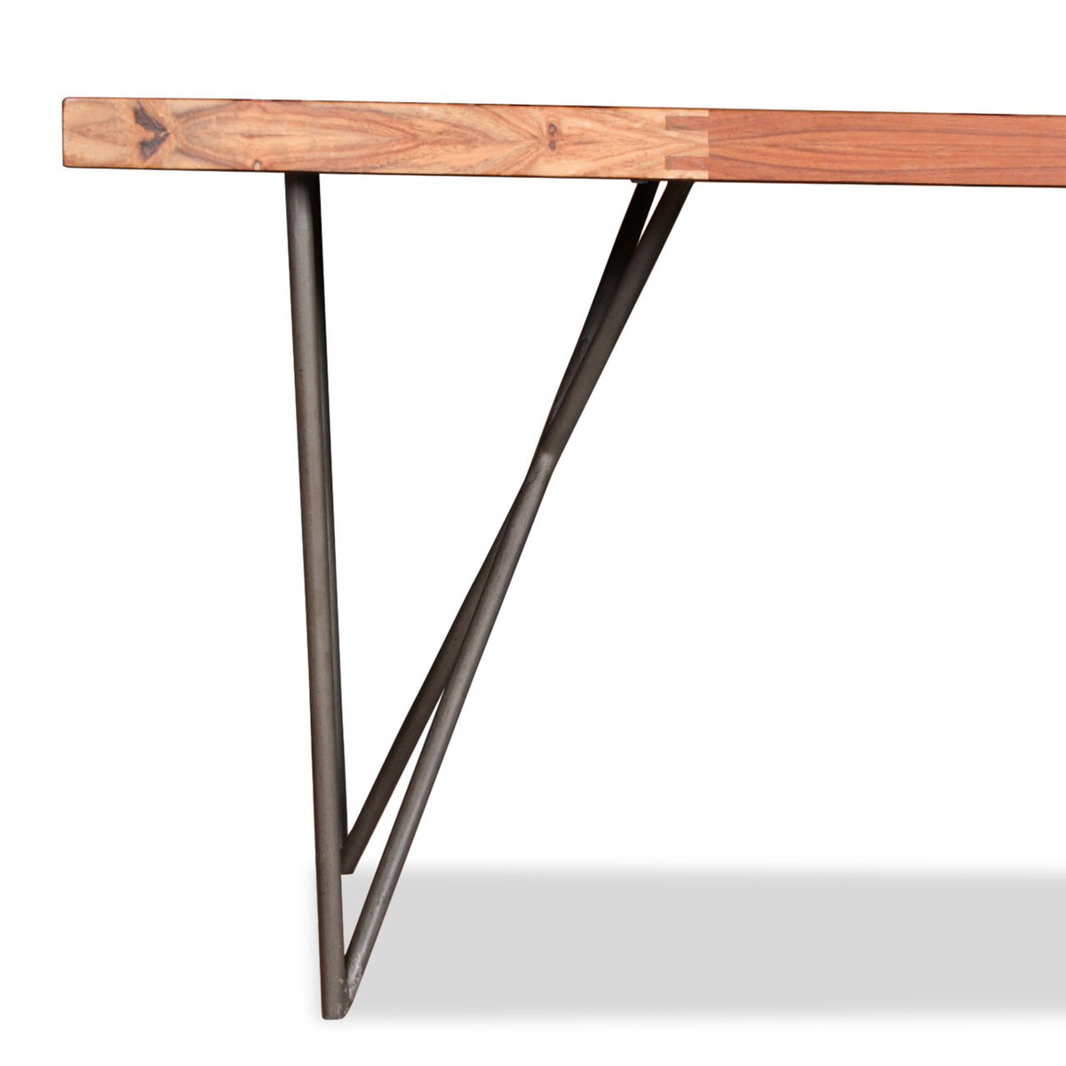 Solid Thick Walnut Block Top Dining Table on Hairpin Legs