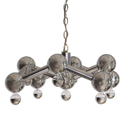 Vintage Robert Sonneman for George Kovacs Mid-Century Modern Molecular Style Chrome Chandelier