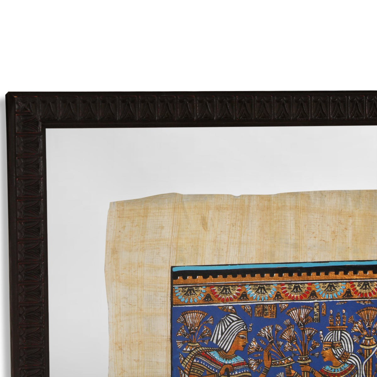 Vintage Egyptian Hieroglyphic Artwork on Sheer Linen by Essam