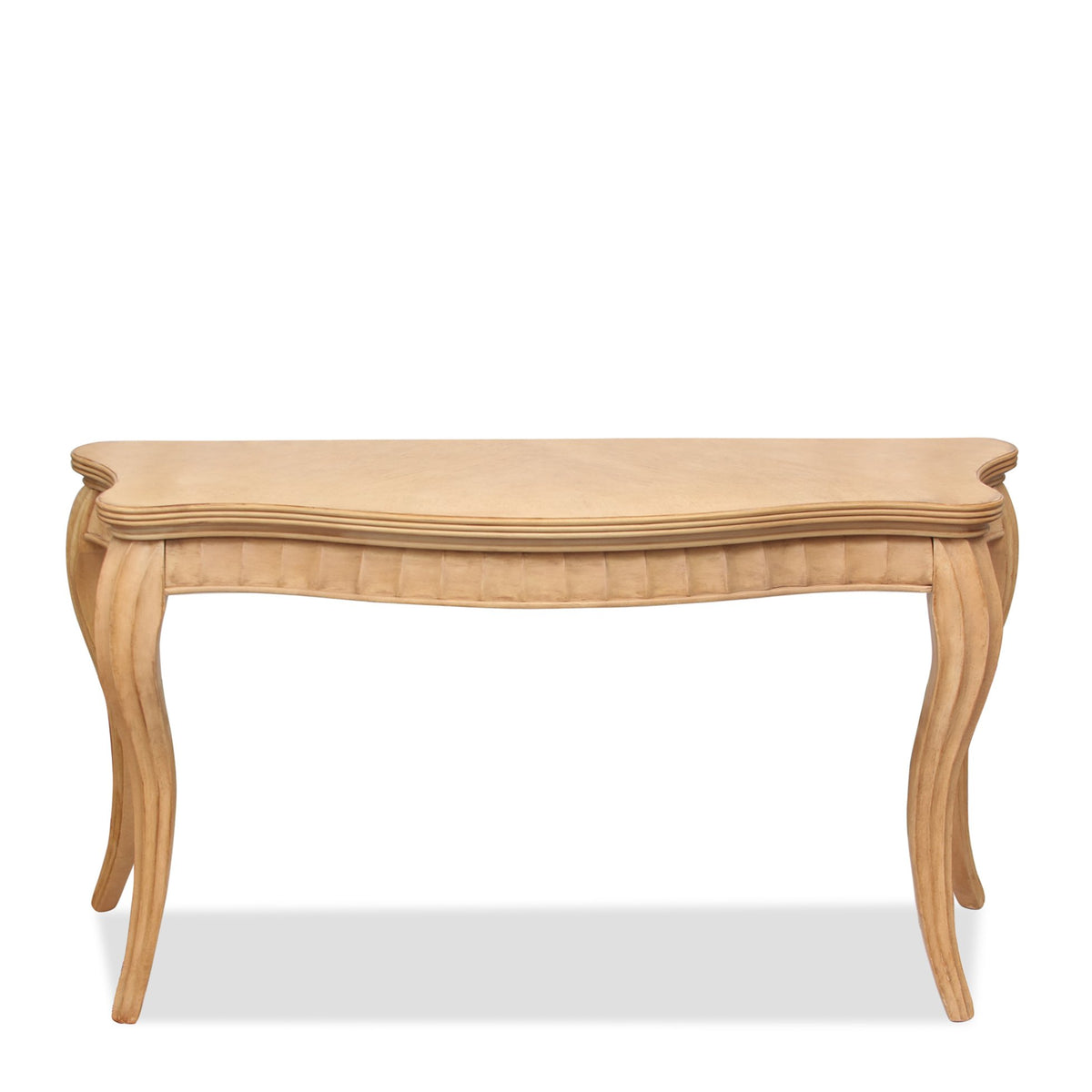 Vintage French Console with Fluted Legs and Scalloped Design