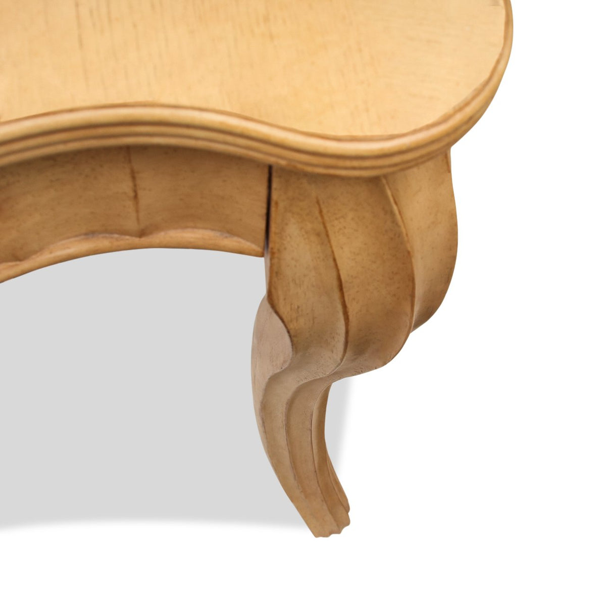 Vintage French Console with Fluted Legs and Scalloped Design