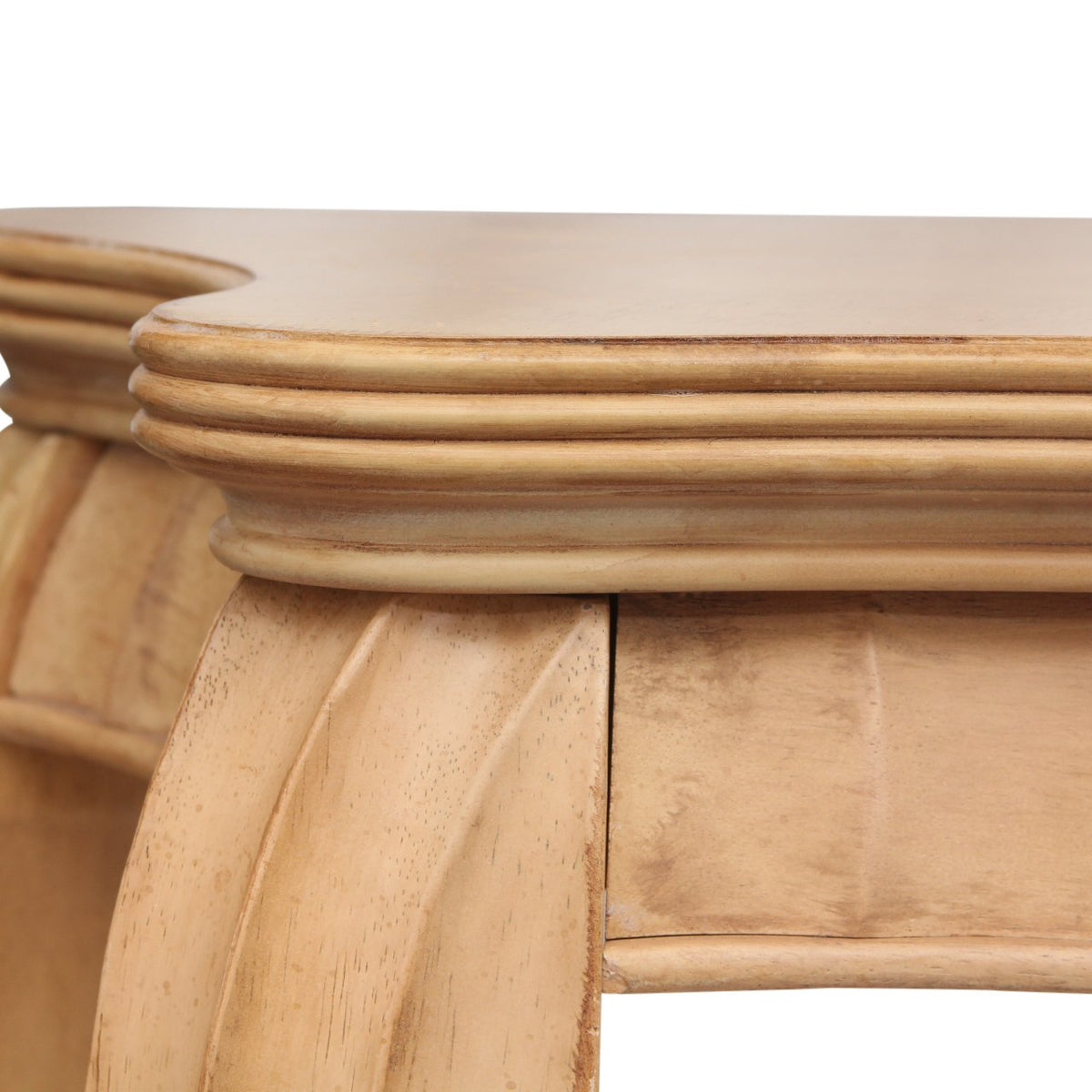 Vintage French Console with Fluted Legs and Scalloped Design