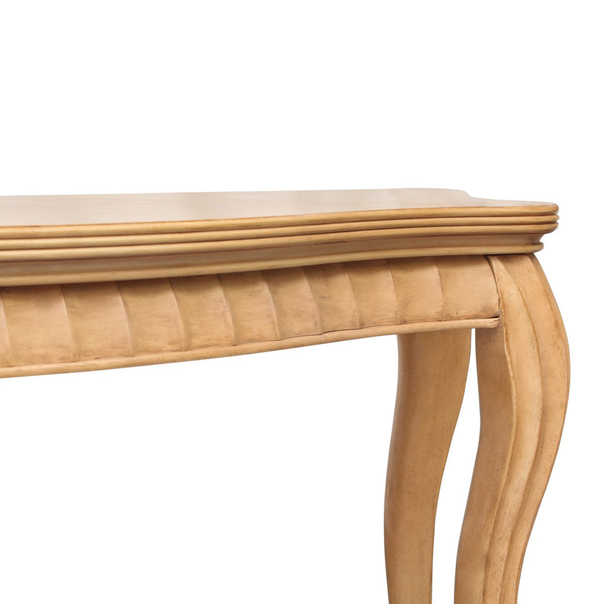 Vintage French Console with Fluted Legs and Scalloped Design