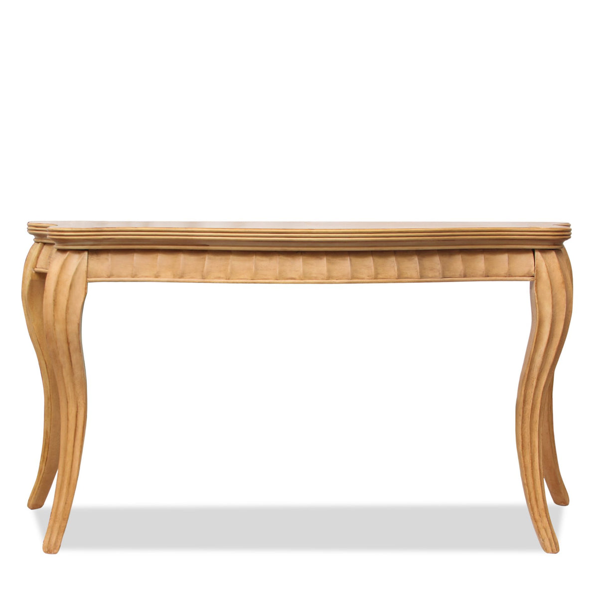 Vintage French Console with Fluted Legs and Scalloped Design