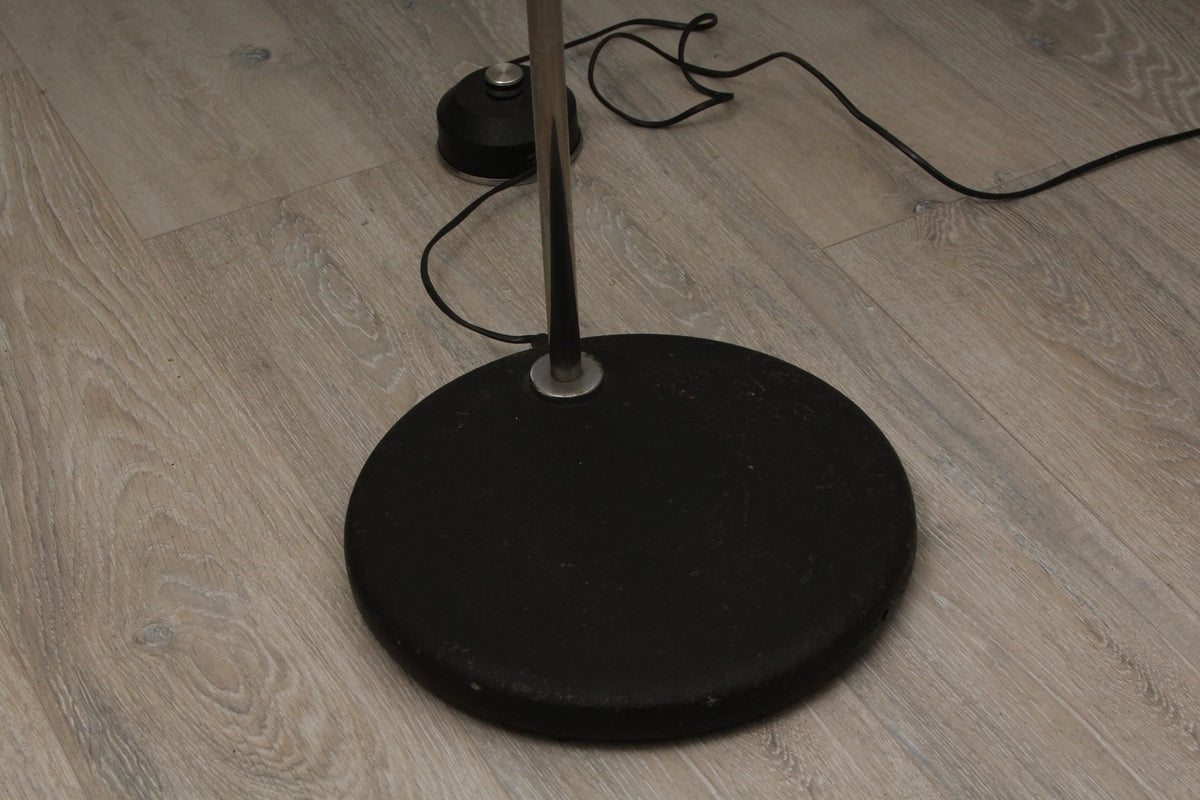 Vintage Italian Leucos MCM Glass Metal Torchiere Floor Lamp