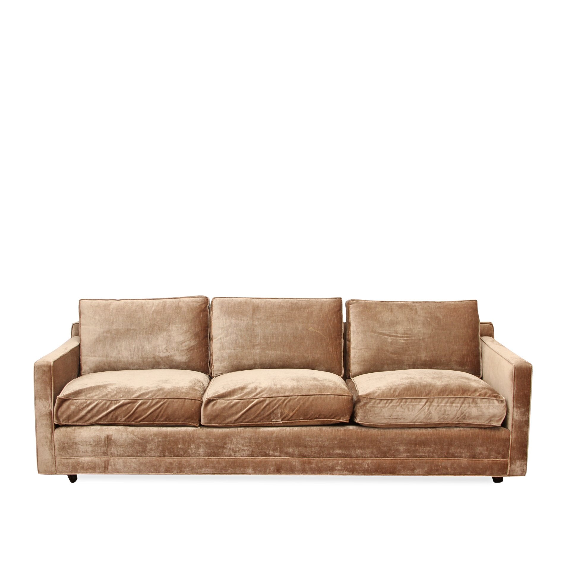 Vintage MCM Sofa Newly Upholstered in Kravet Velvet Fabric C1940s