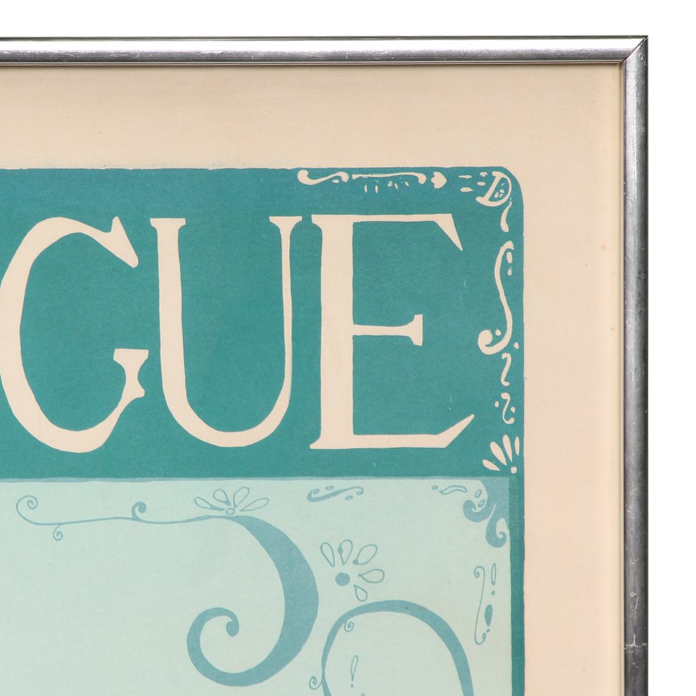 Vintage Vogue Magazine Cover Artwork with Pencil Signature & Original Artwork on Reverse Side