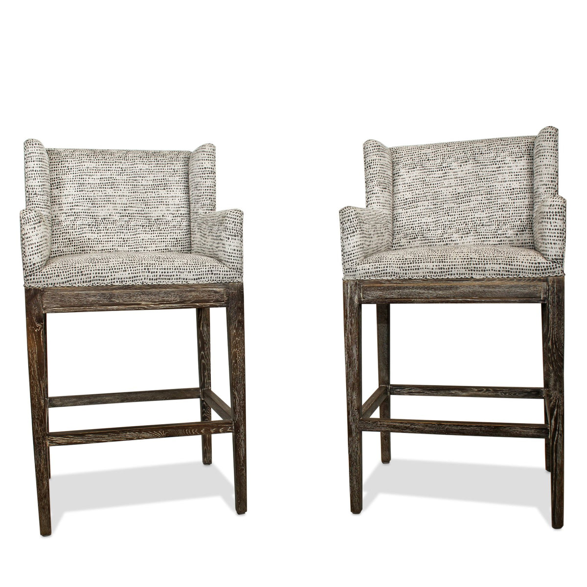 Pair of Restoration Hardware “Morgan Track Arm” Barstools