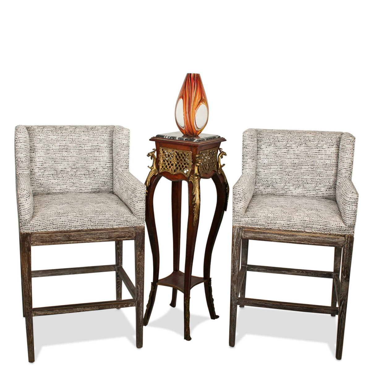 Pair of Restoration Hardware “Morgan Track Arm” Barstools