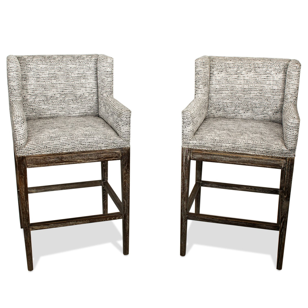 Pair of Restoration Hardware “Morgan Track Arm” Barstools