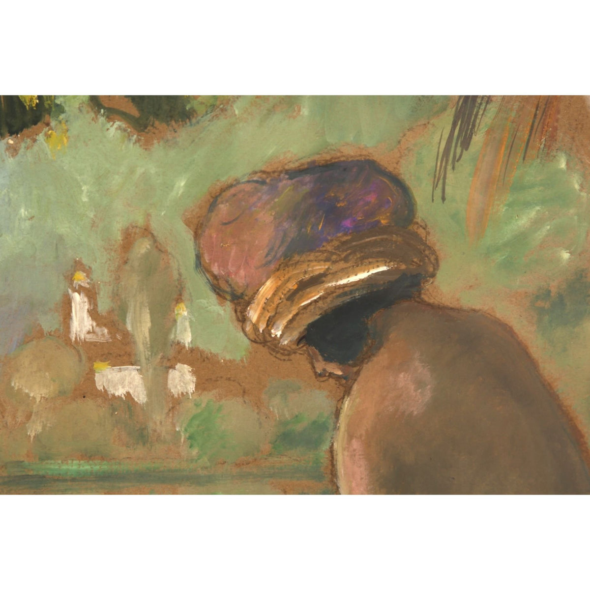 Georges Henri Manzana Pissarro Les Baigneuses Oil on Board Artwork