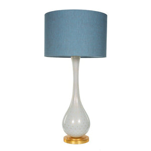 Vintage Italian Murano Speckled Gold Glass Table Lamp with Gold Leaf Base