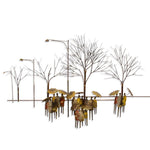 1970s Curtis Jeré Rainy Day in the Park Wall Sculpture Signed