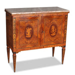 19th C Magglioni Bar Credenza with Walnut Veneer & Marble Top