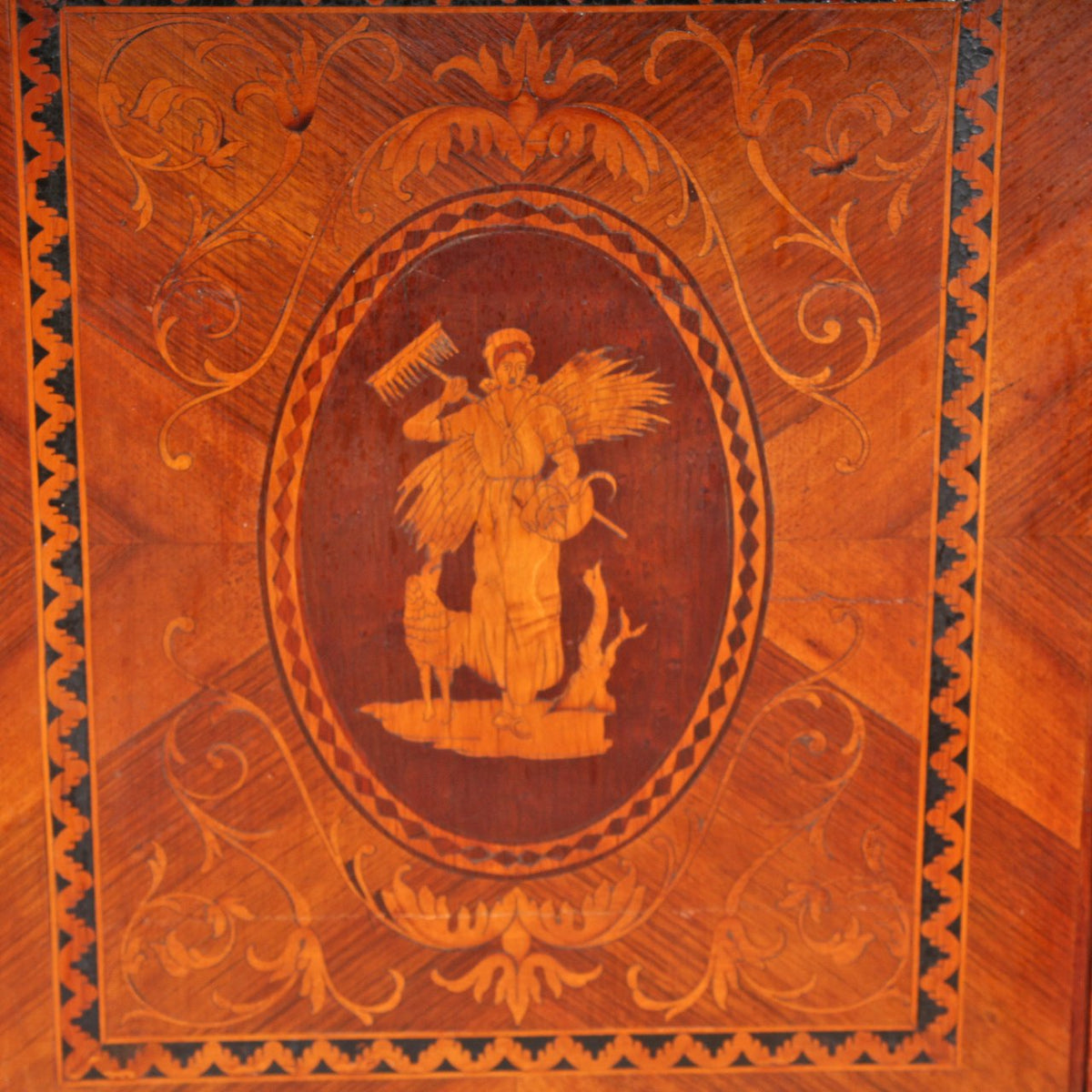 19th C Magglioni Bar Credenza with Walnut Veneer & Marble Top