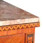 19th C Magglioni Bar Credenza with Walnut Veneer & Marble Top