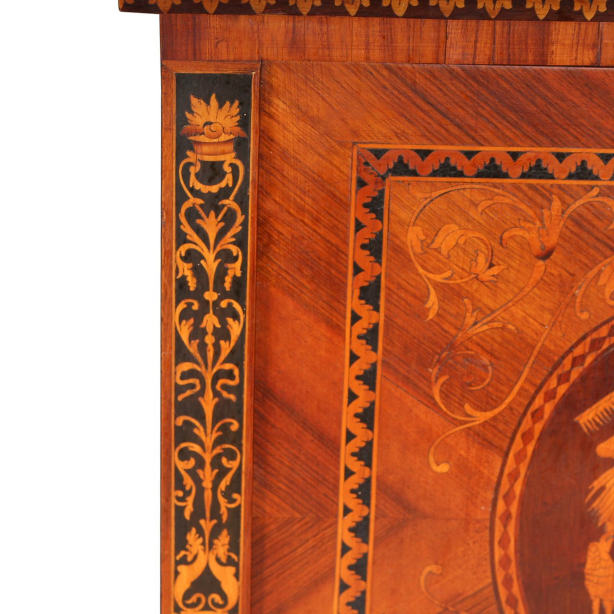 19th C Magglioni Bar Credenza with Walnut Veneer & Marble Top