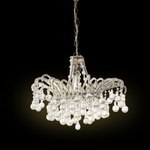 Antique Italian Micro Beaded and Glass Drops Chandelier, Circa 1920s