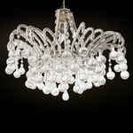 Antique Italian Micro Beaded and Glass Drops Chandelier, Circa 1920s