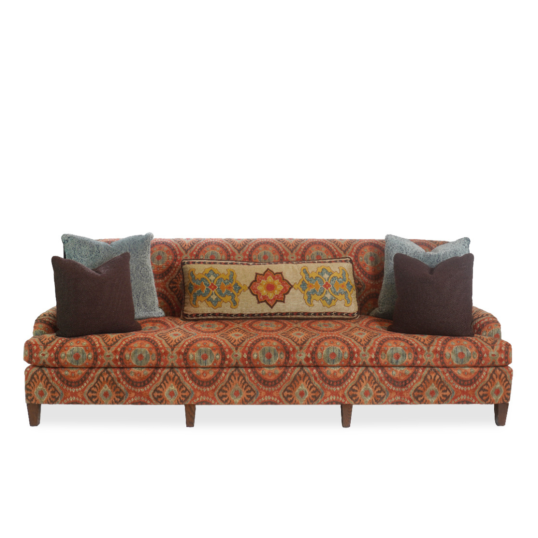 Jonas NY Upholsterer Monte Carlo Sofa with Bursa Suzani Fabric & Custom Pillows