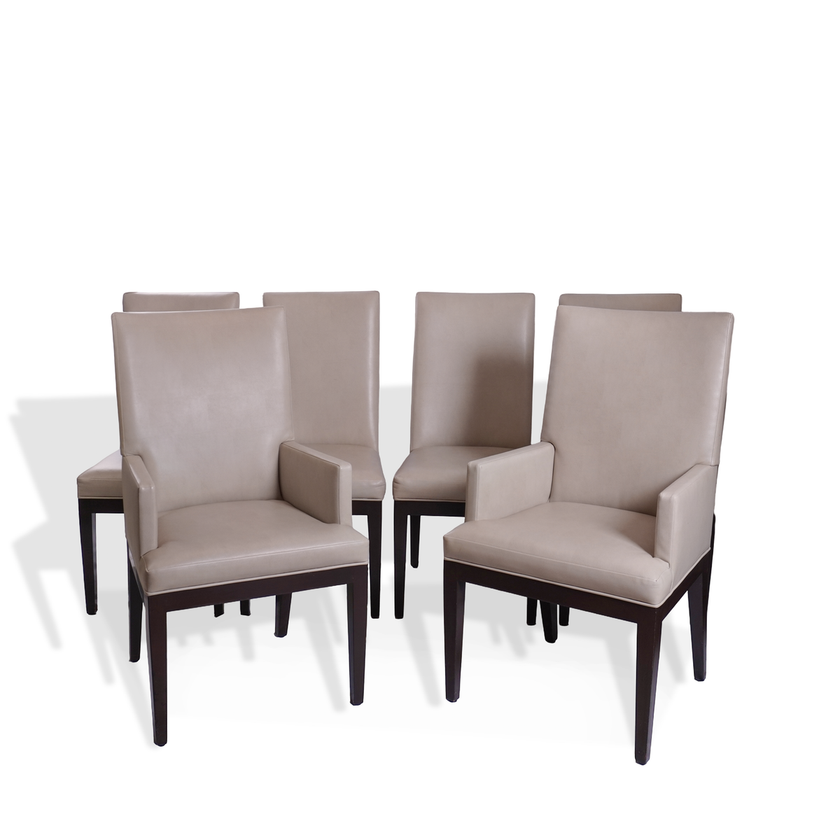 A. Rudin Chairs with Holly Hunt Faux Leather, Set of 6