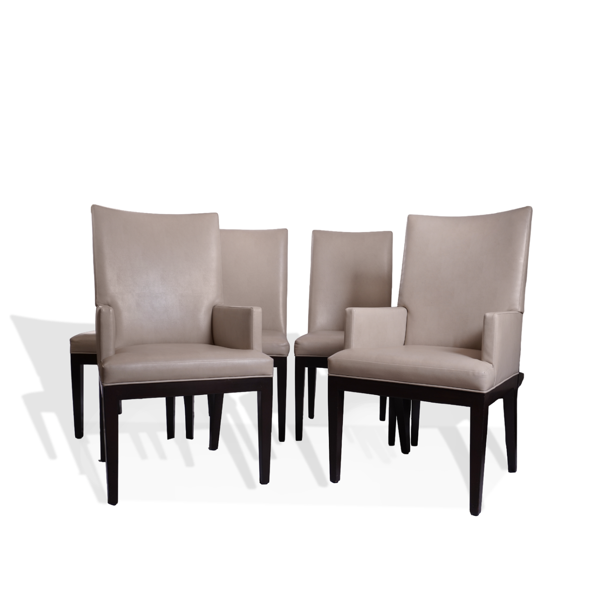 A. Rudin Chairs with Holly Hunt Faux Leather, Set of 6