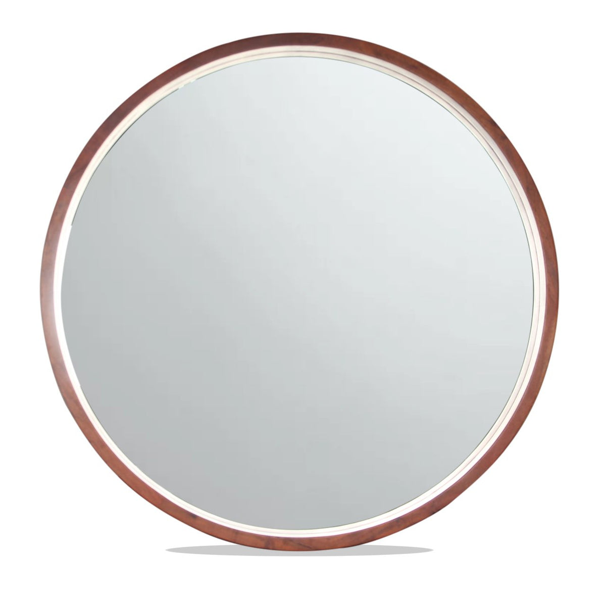 Acacia Wood Round Wall Mirror 40 from CB2