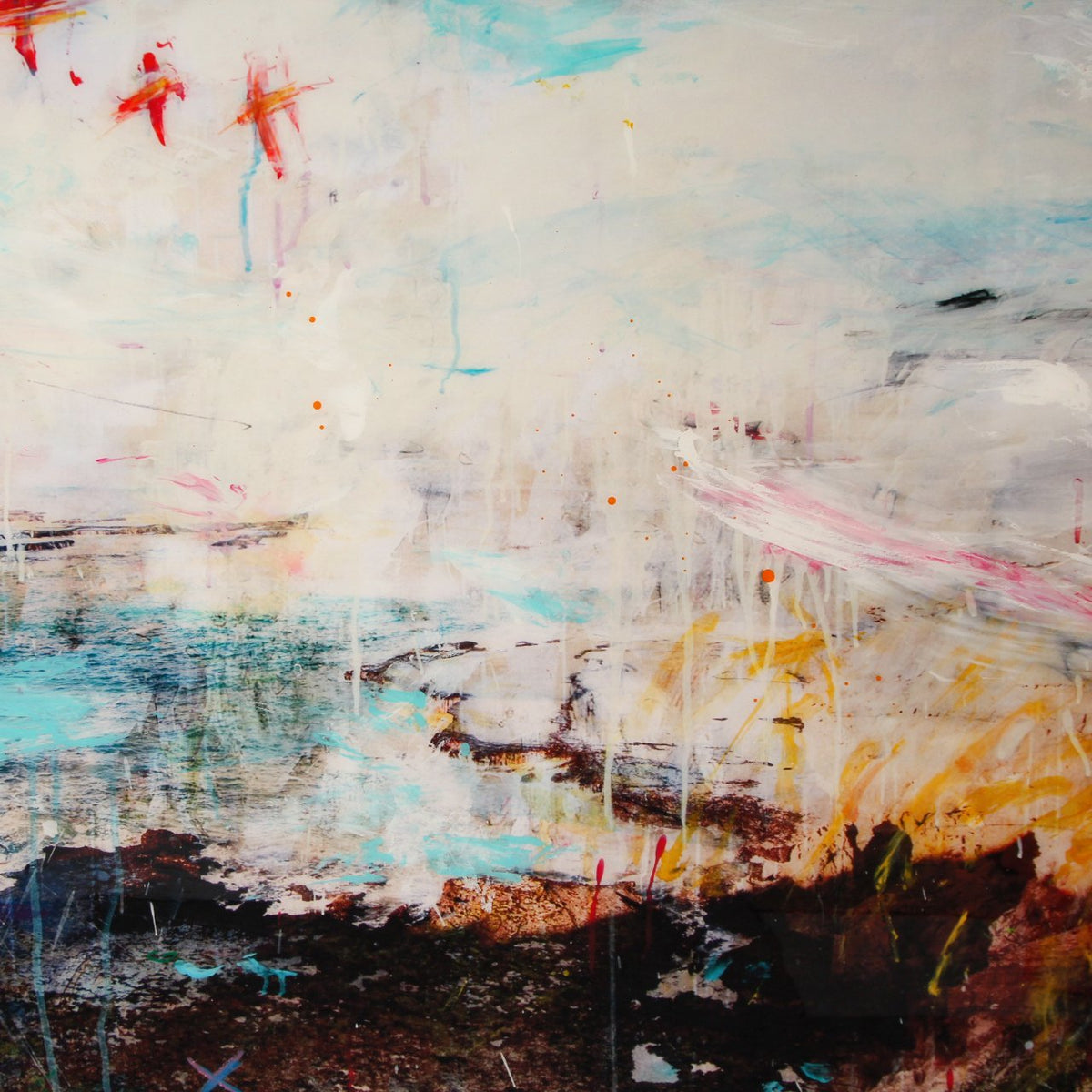 Alberto Sanchez Large Mixed Media Artwork